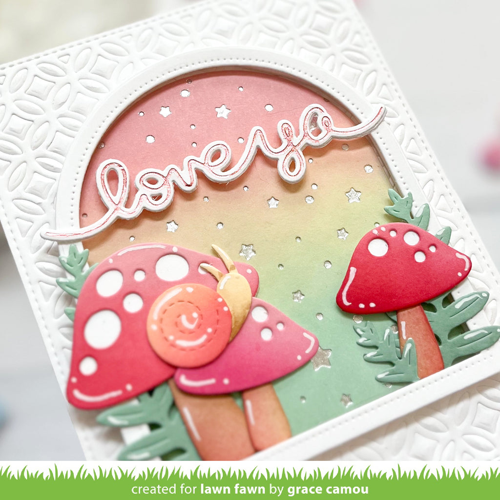 Lawn Fawn Happy Mushrooms Dies lf3315 Love ya
