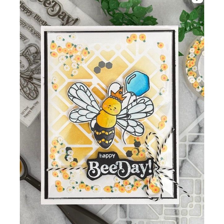 Simon Says Clear Stamps Happy Bee Day 1013ssc Birthday Card