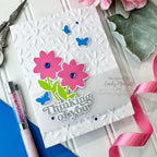 Rainbow Splash Wafer Dies Happy Blooms rsd602c Thinking of You Card | color-code:ALT02