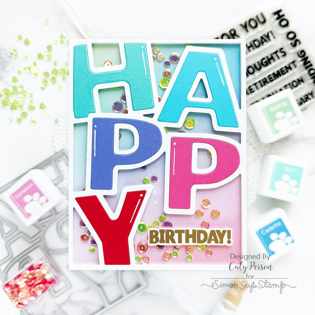 Simon Says Stamp Happy Cover Wafer Dies 1308mdc Moments in Time Birthday Card | color-code:ALT06
