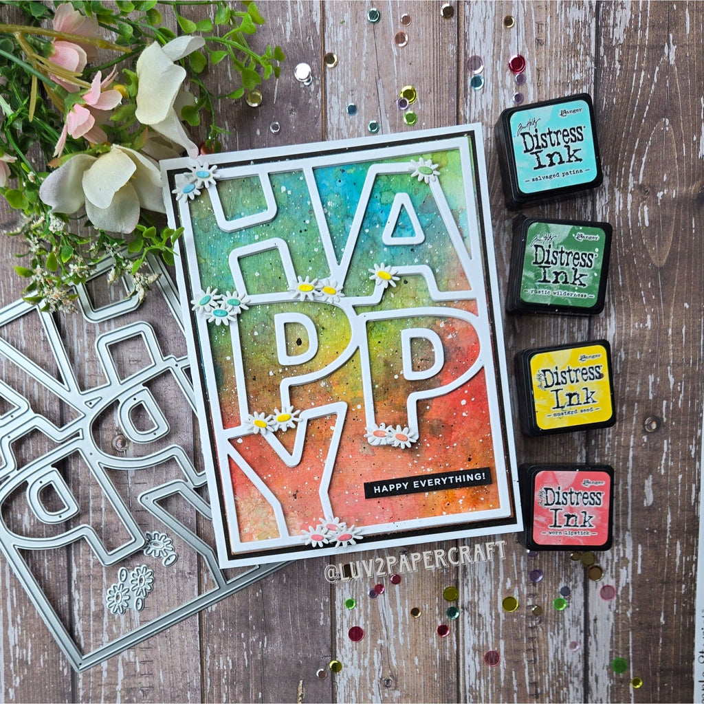 Simon Says Stamp Happy Cover Wafer Dies 1308mdc Moments in Time Happy Card