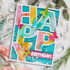 Simon Says Stamp Happy Cover Wafer Dies 1308mdc Moments in Time Birthday Card