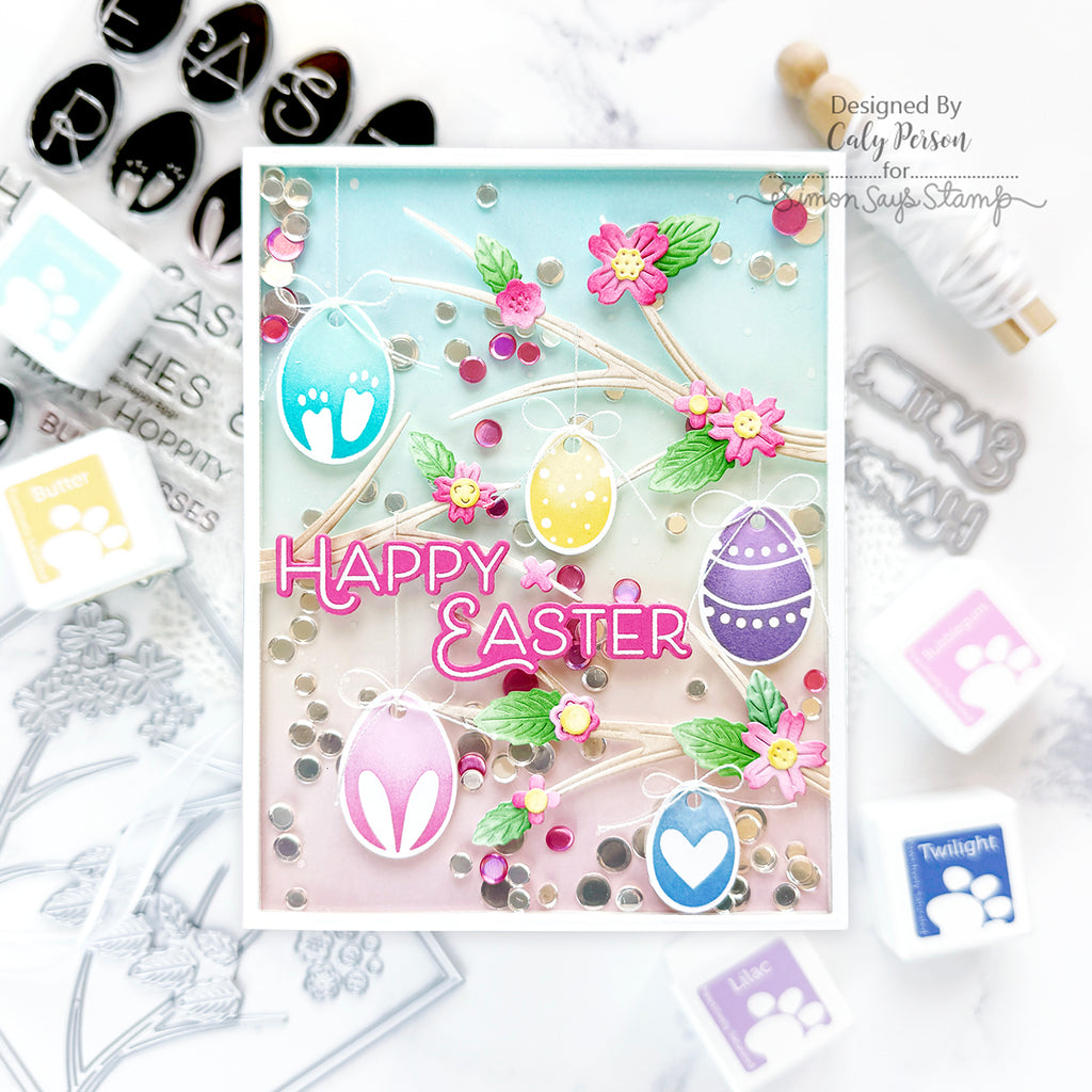 Simon Says Clear Stamps Happy Eggs 3176ssc Rain or Shine Easter Card | color-code:ALT04