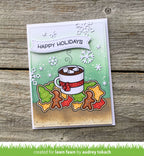 Happy Holidays Handmade Christmas Card with Scene featuring hot cocoa and christmas cookies
