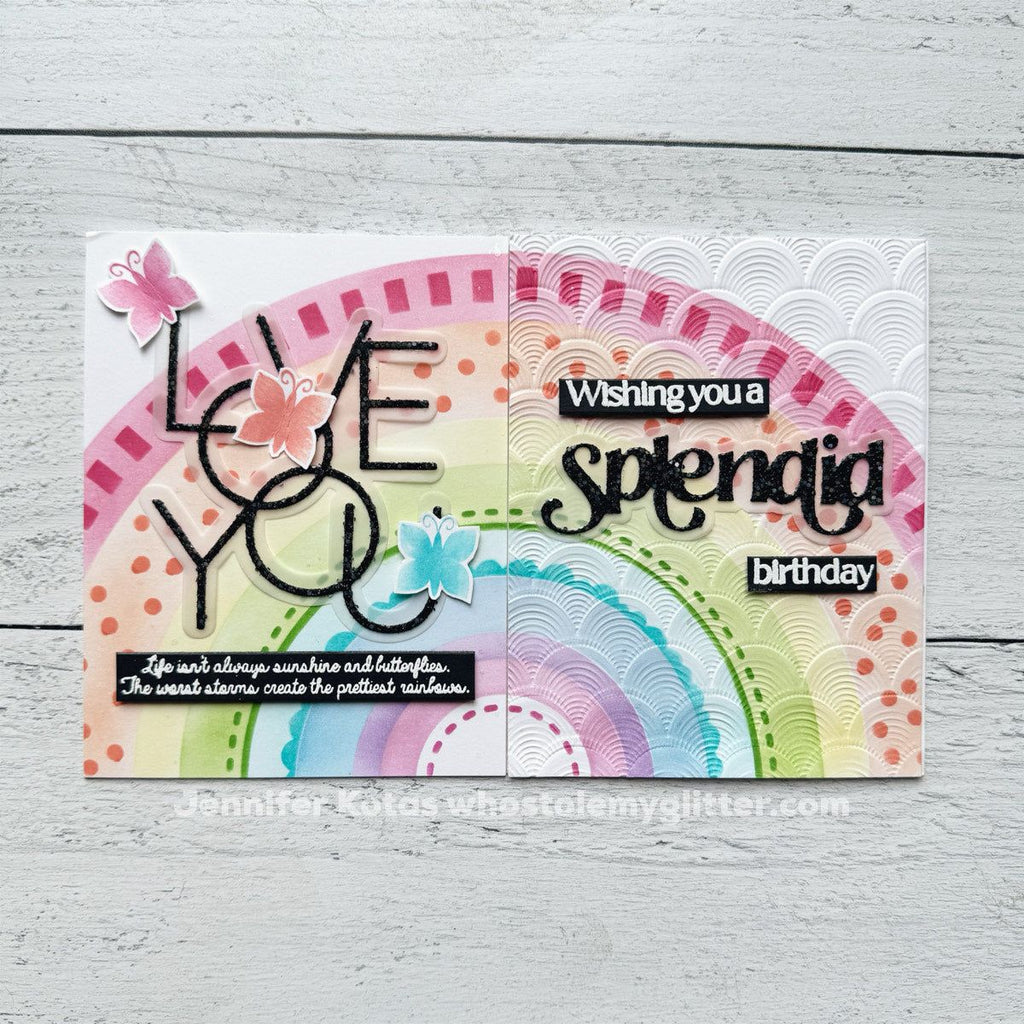 Simon Says Stamp Stencils Happy Rainbow 1034st Sunny Vibes Rainbow Cards | color-code:ALT05