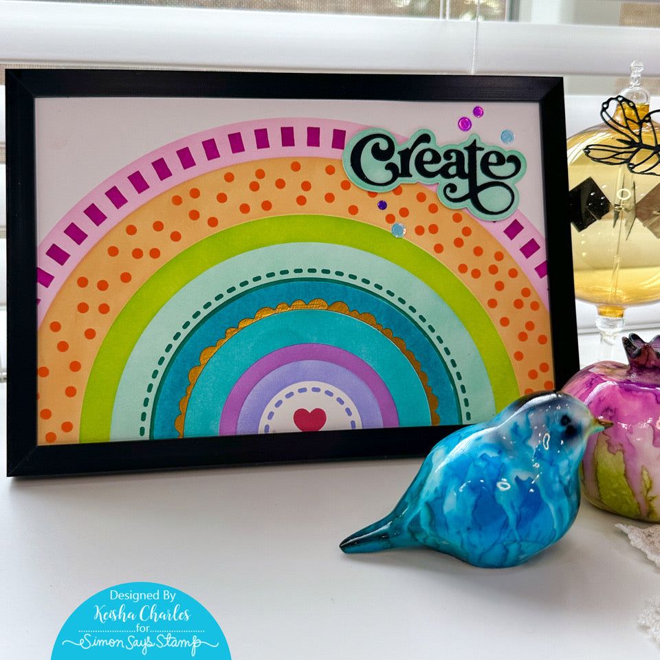 Simon Says Stamp Stencils Happy Rainbow 1034st Sunny Vibes Create Frame | color-code:ALT08