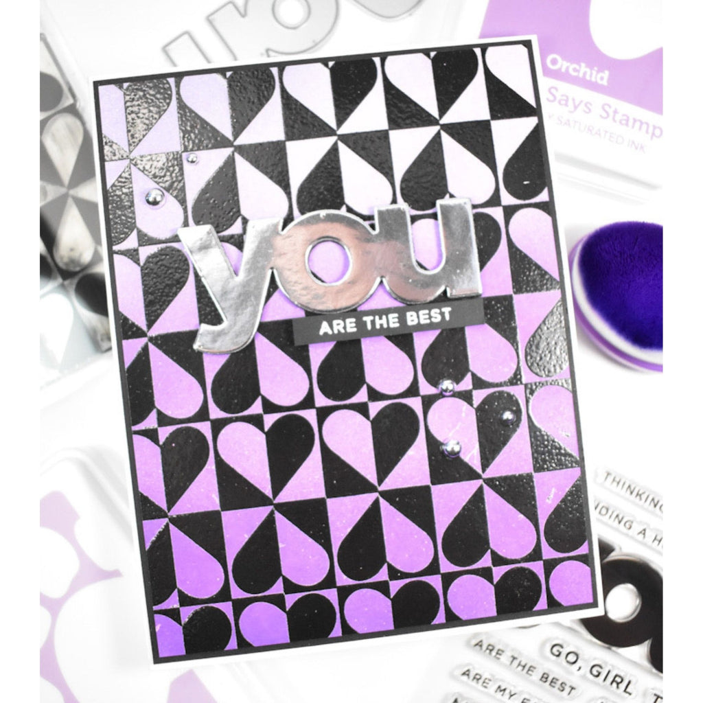 Simon Says Clear Stamp Harlequin Heart 1141ms To Love Love Card | color-code:ALT06