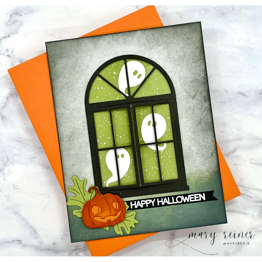 Simon Says Stamp Haunted Pumpkin Wafer Dies s1068 STAMPtember Halloween Card