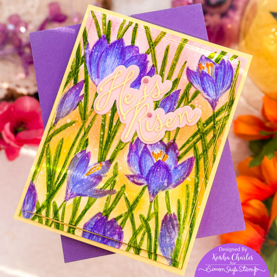 Simon Says Stamp He Is Risen Script Wafer Dies 1585sd Beautiful Moments Easter Card | color-code:ALT02