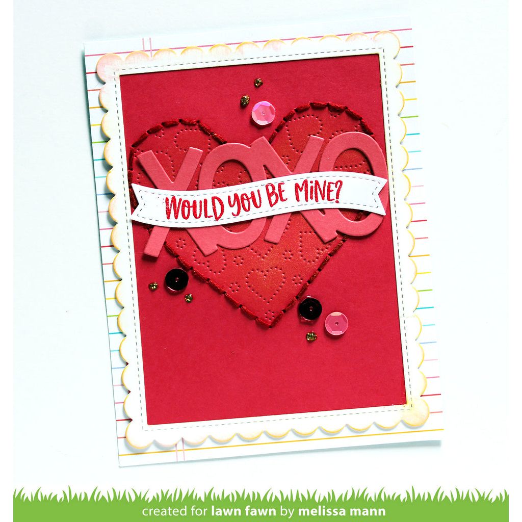 Lawn Fawn Heart Pouch Dotted Hearts Add-On Die lf3319 would you be mine