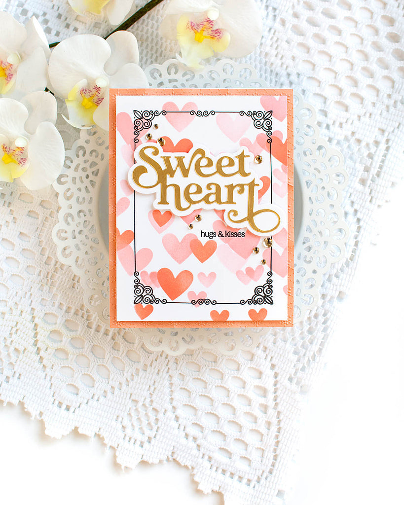 Simon Says Stencils Heart Banners ssst221731 Sweetheart Love Card | color-code:ALT02