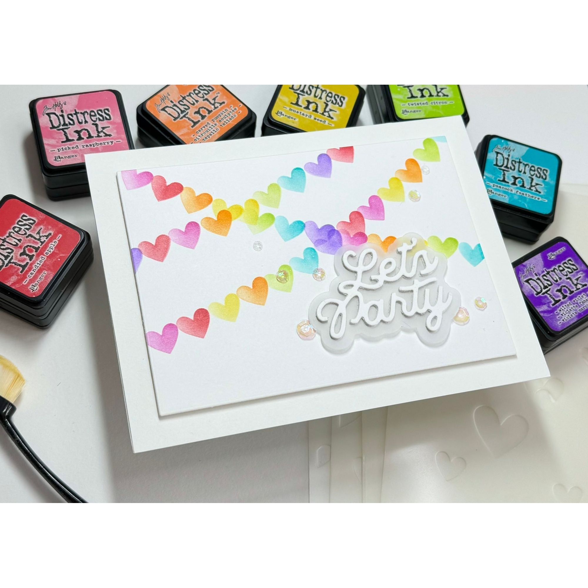 Simon Says Stencils Heart Banners ssst221731 Sweetheart Birthday Card