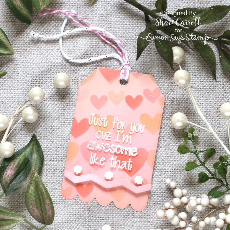 Simon Says Stencils Heart Banners ssst221731 Sweetheart Gift Tag