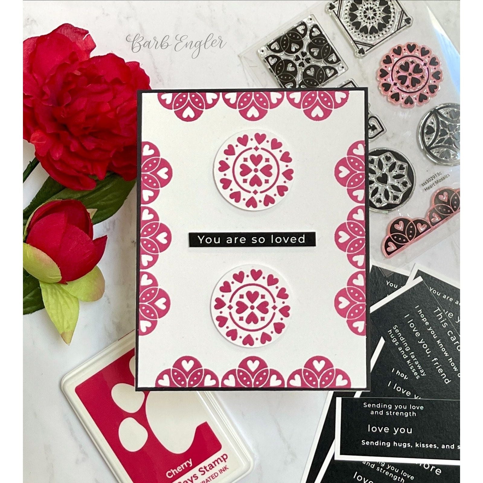 Simon Says Stamps and Die Heart Mosaics Smitten Love Card