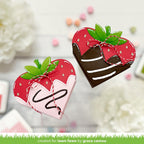 Lawn Fawn Heart Pouch Dies lf3318 Chocolate Strawberry