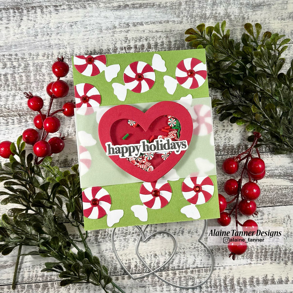 Simon Says Stamp Heart Shaker Shapes Wafer Dies 1399sd DieCember Christmas Card