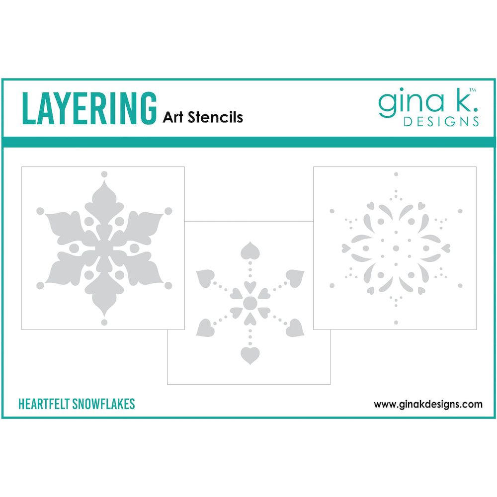 Gina K Designs Heartfelt Snowflake Layering Stencils gkdst59