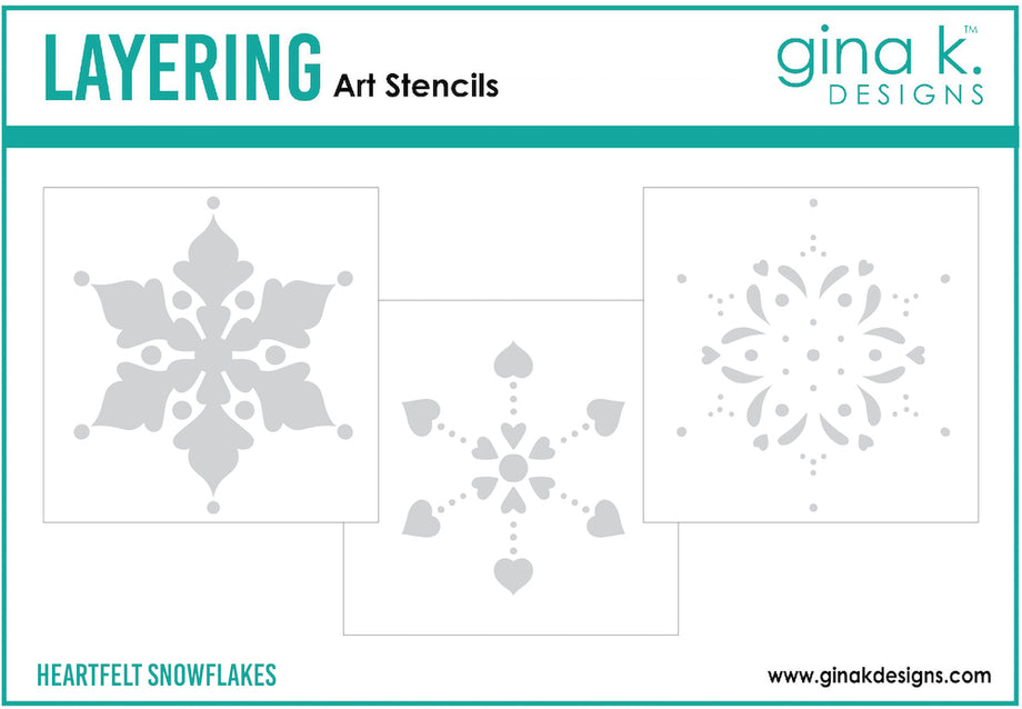 Gina K Designs Heartfelt Snowflake Layering Stencils Gkdst59