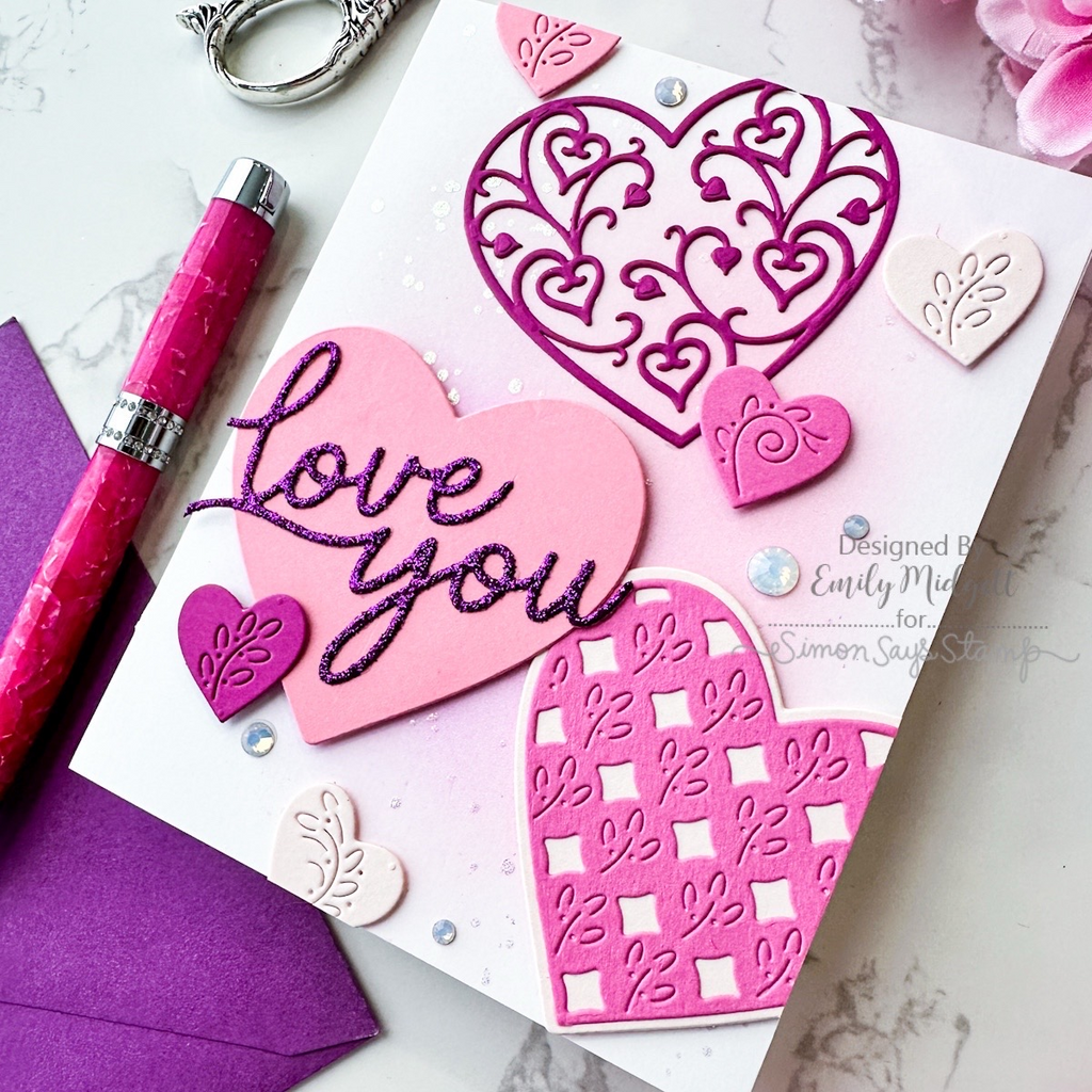 Simon Says Stamp Hearts Aplenty Wafer Dies 1563sd Heart to Heart Love Card | color-code:ALT02