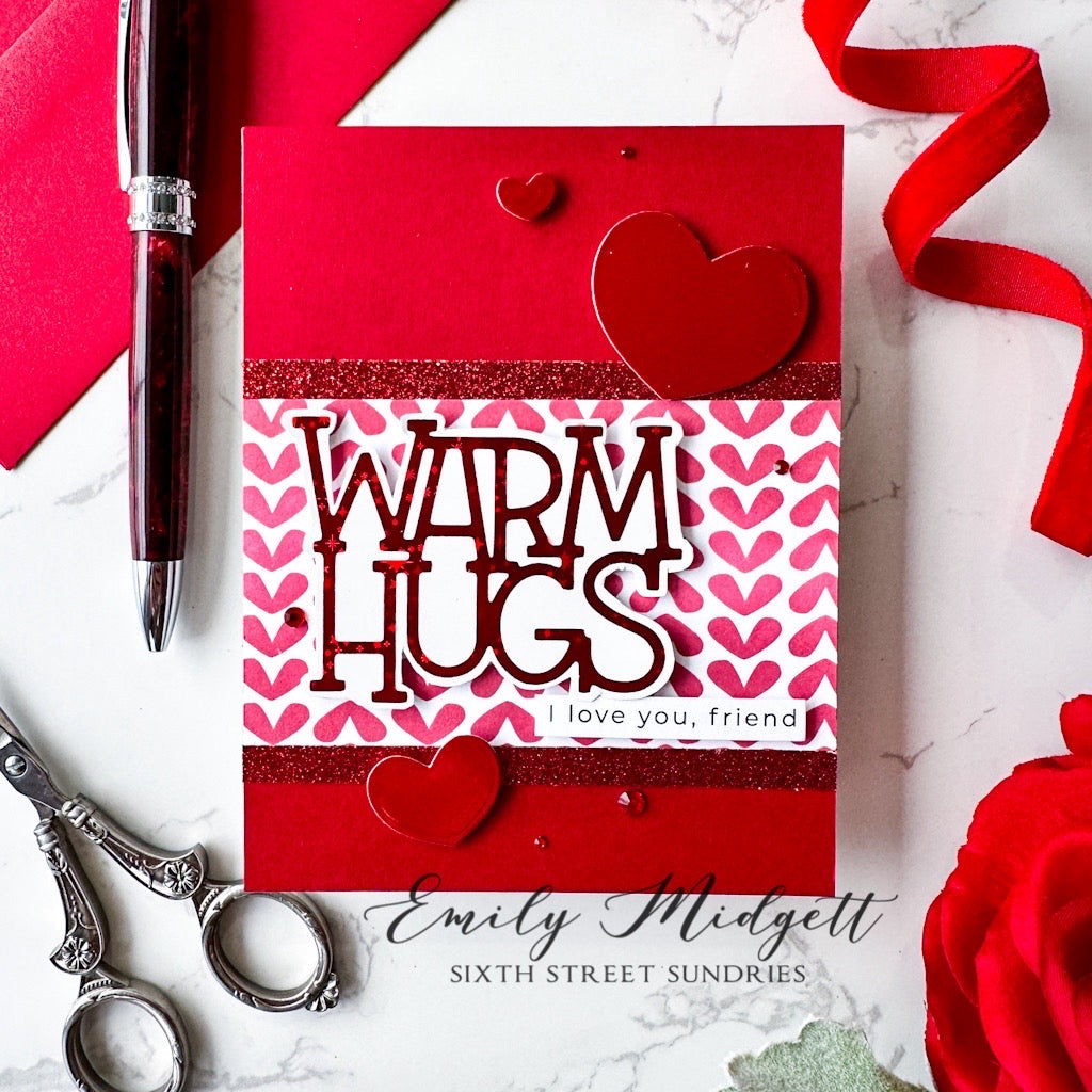 Simon Says Stamp Stencil Hearty Tweed 1012st Smitten Hugs Card | color-code:ALT05