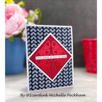 Simon Says Stamp Stencil Hearty Tweed 1012st Smitten Love Card