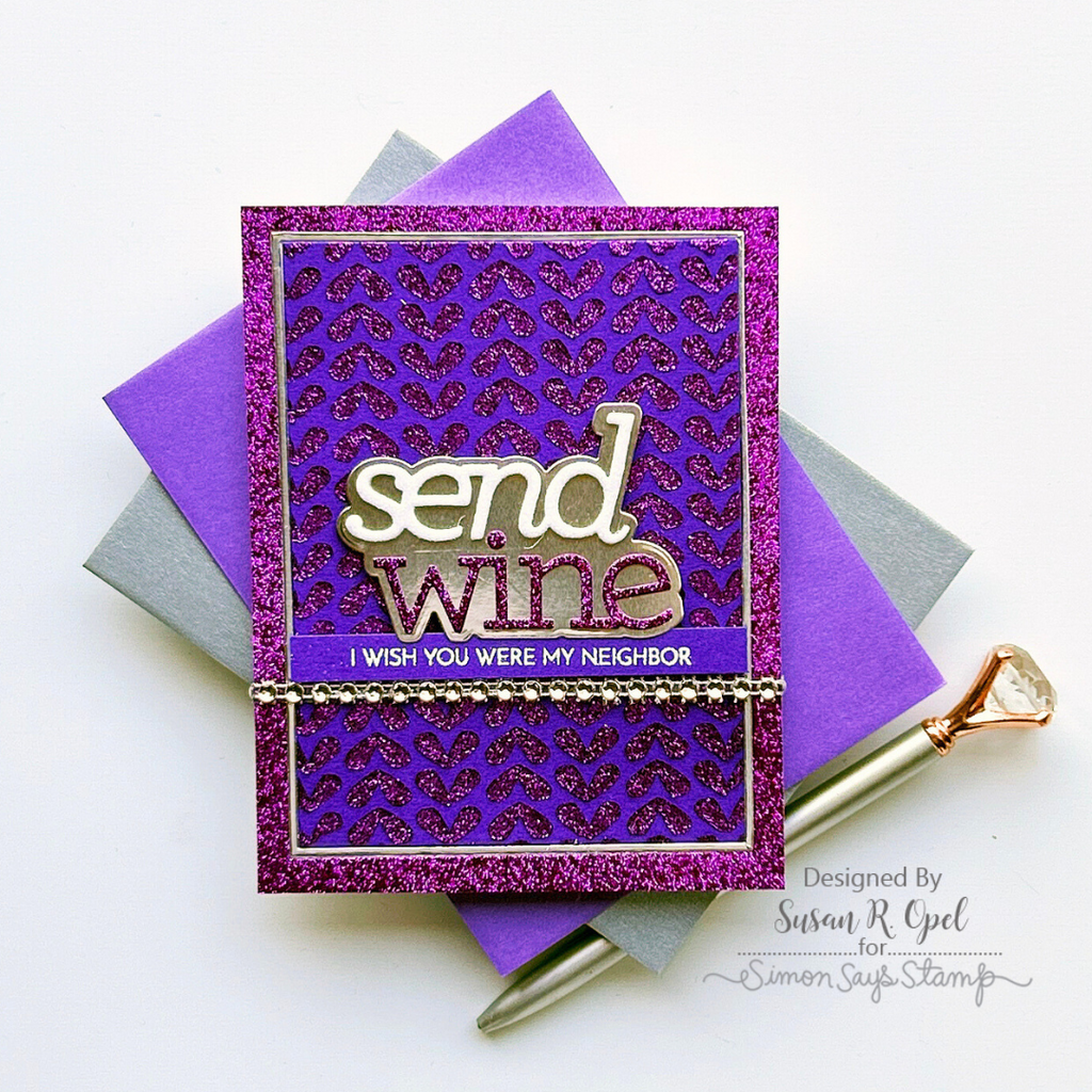 Simon Says Stamp Stencil Hearty Tweed 1012st Smitten Friend Card