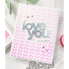 Simon Says Stamp Stencil Hearty Tweed 1012st Smitten Love Card