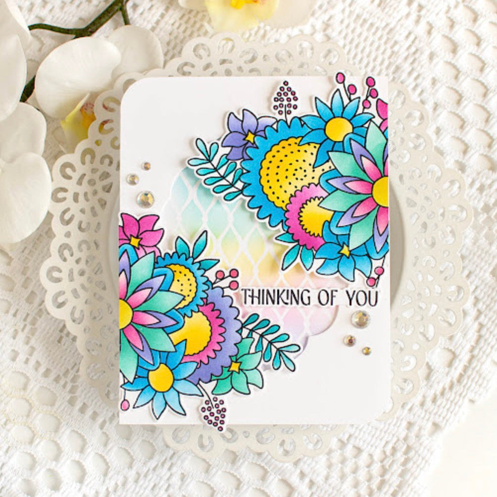 Simon Says Stamp Stencil Delicate Lattice 1091st Thinking of You Card | color-code:ALT07