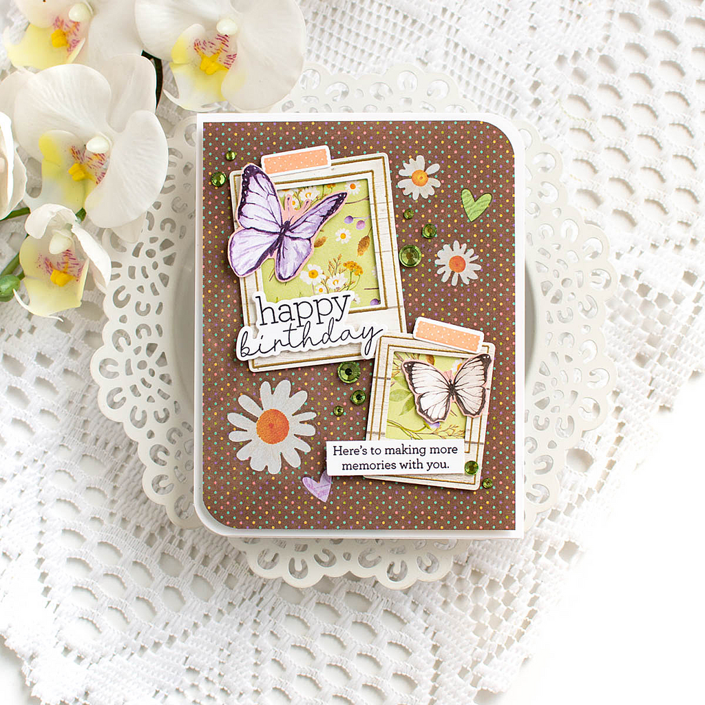 CZ Design Clear Stamps Modern Scrapbook cz288c Moments in Time Birthday Card | color-code:ALT11