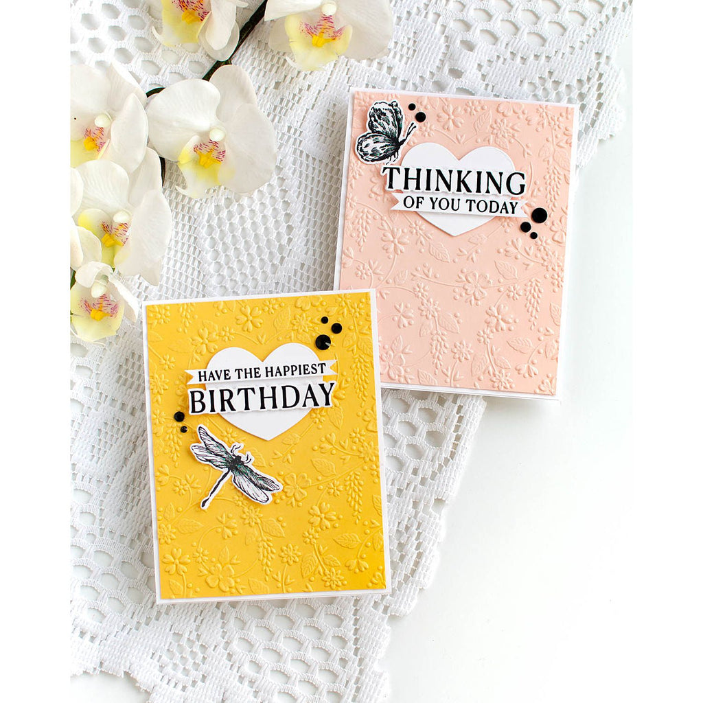 Simon Says Stamp Embossing Folder and Cutting Die Heavenly Heart Floral Frame sfd485 You Are My Favorite Birthday Cards