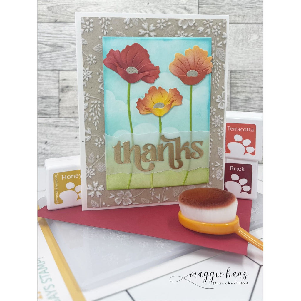 Simon Says Stamp Embossing Folder Heavenly Heart Floral Frame sf485 You Are My Favorite Thanks Card