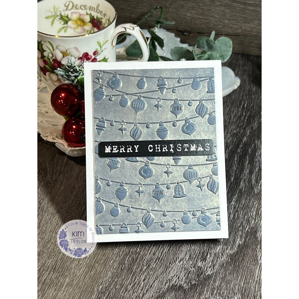 Simon Says Stamp Embossing Folder Heirloom Ornaments sf529 Sugar and Spice Holiday Card