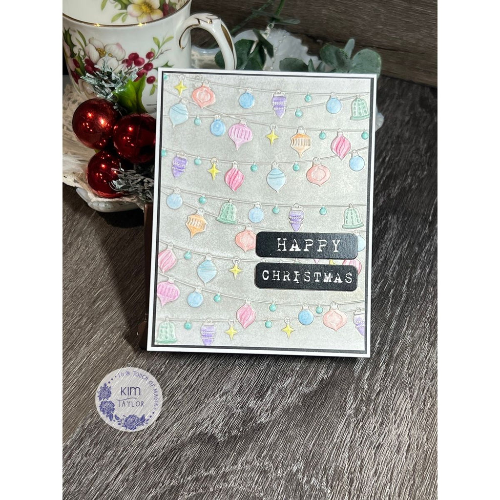 Simon Says Stamp Embossing Folder Heirloom Ornaments sf529 Sugar and Spice Holiday Card