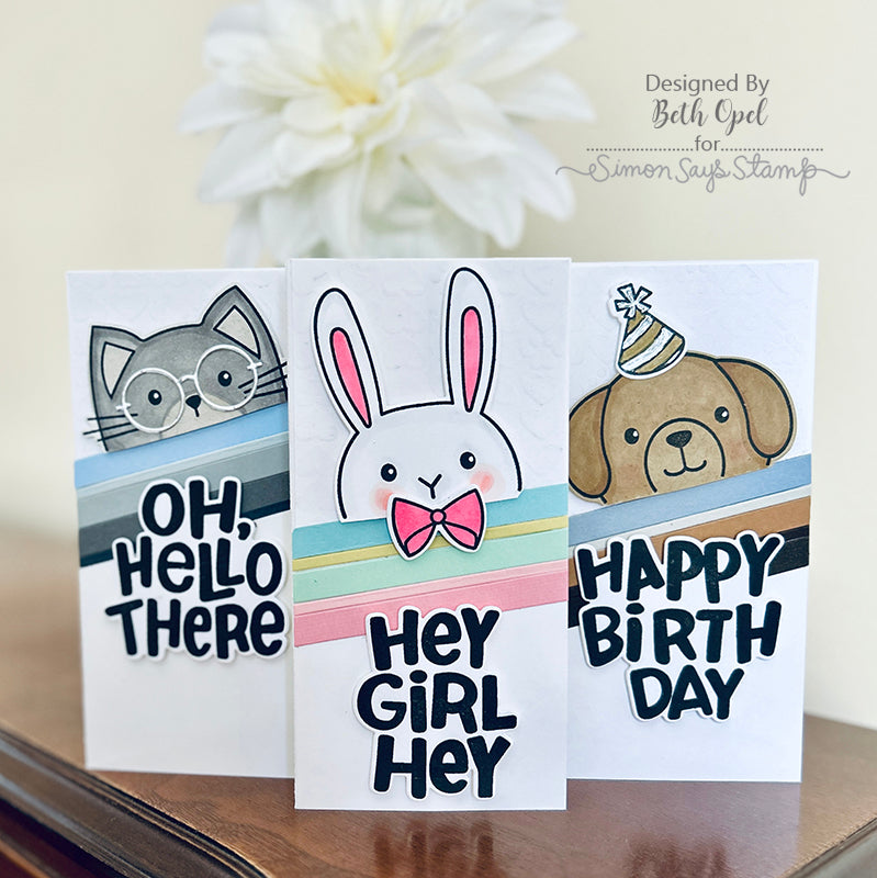 Simon Says Stamp Hello There Animals Wafer Dies 1019sdc Sweetheart Critter Cards