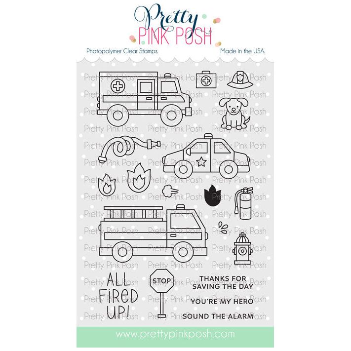 Pretty Pink Posh Helper Vehicles Clear Stamps