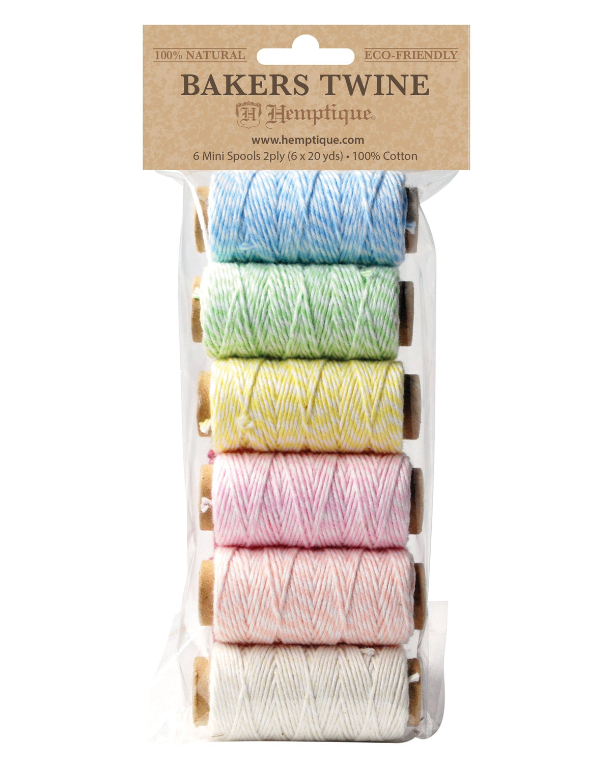 Hemptique Pastel Cotton Baker's Twine Mini Spools btbg2cp