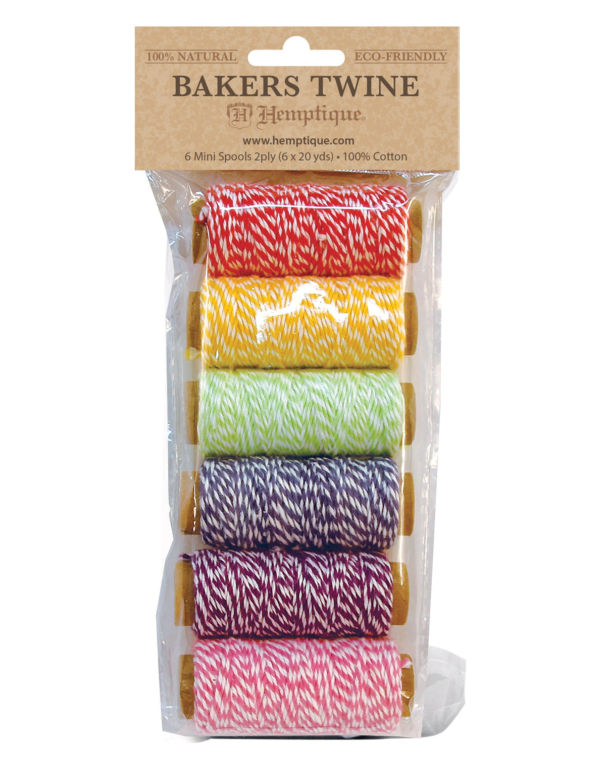 Hemptique Rainbow Cotton Baker's Twine Mini Spools btbg2rain