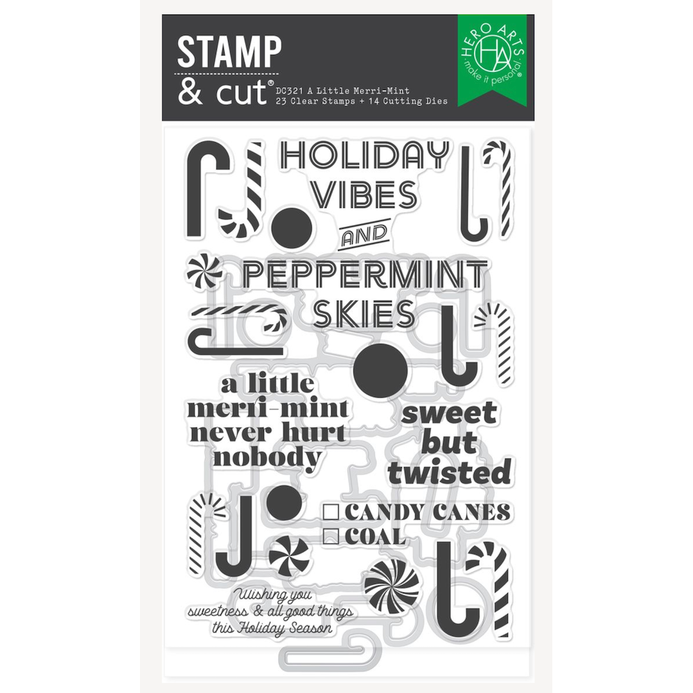 Hero Arts A Little Merri-Mint Clear Stamp and Die Set dc321