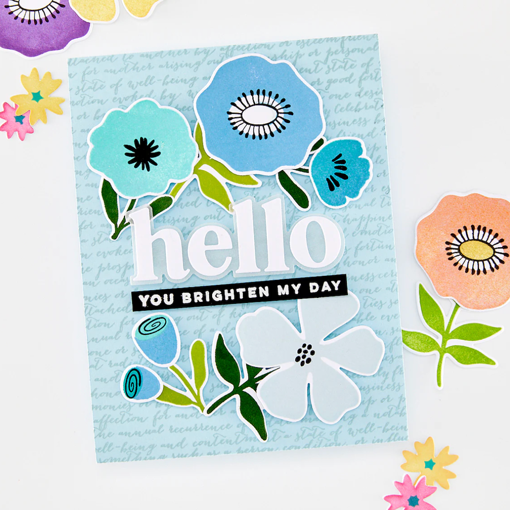 Hero Arts Abstract Floral Clear Stamp Set cm839 hello