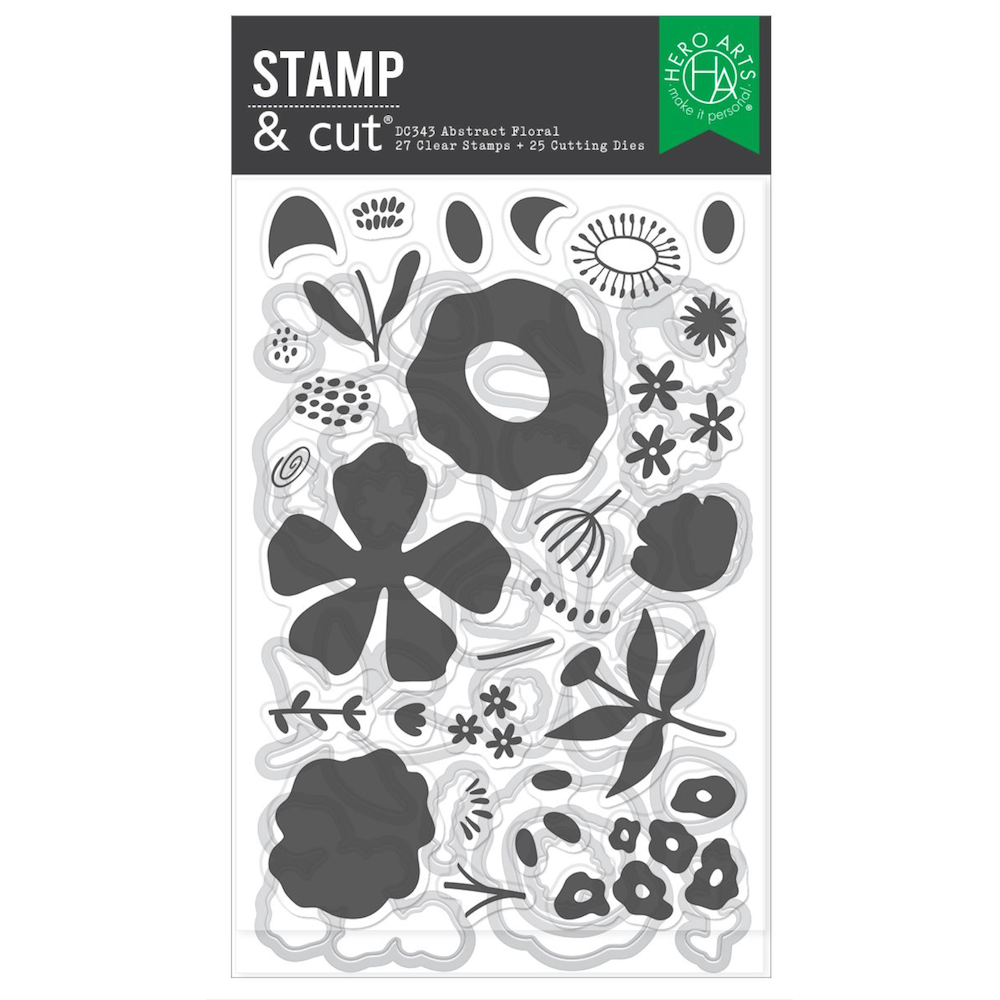 Hero Arts Abstract Floral Stamp and Die Set dc343