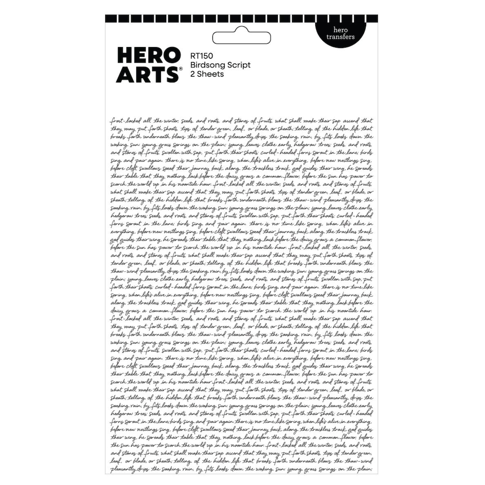 Hero Arts Birdsong Script Rub-On Transfers rt150