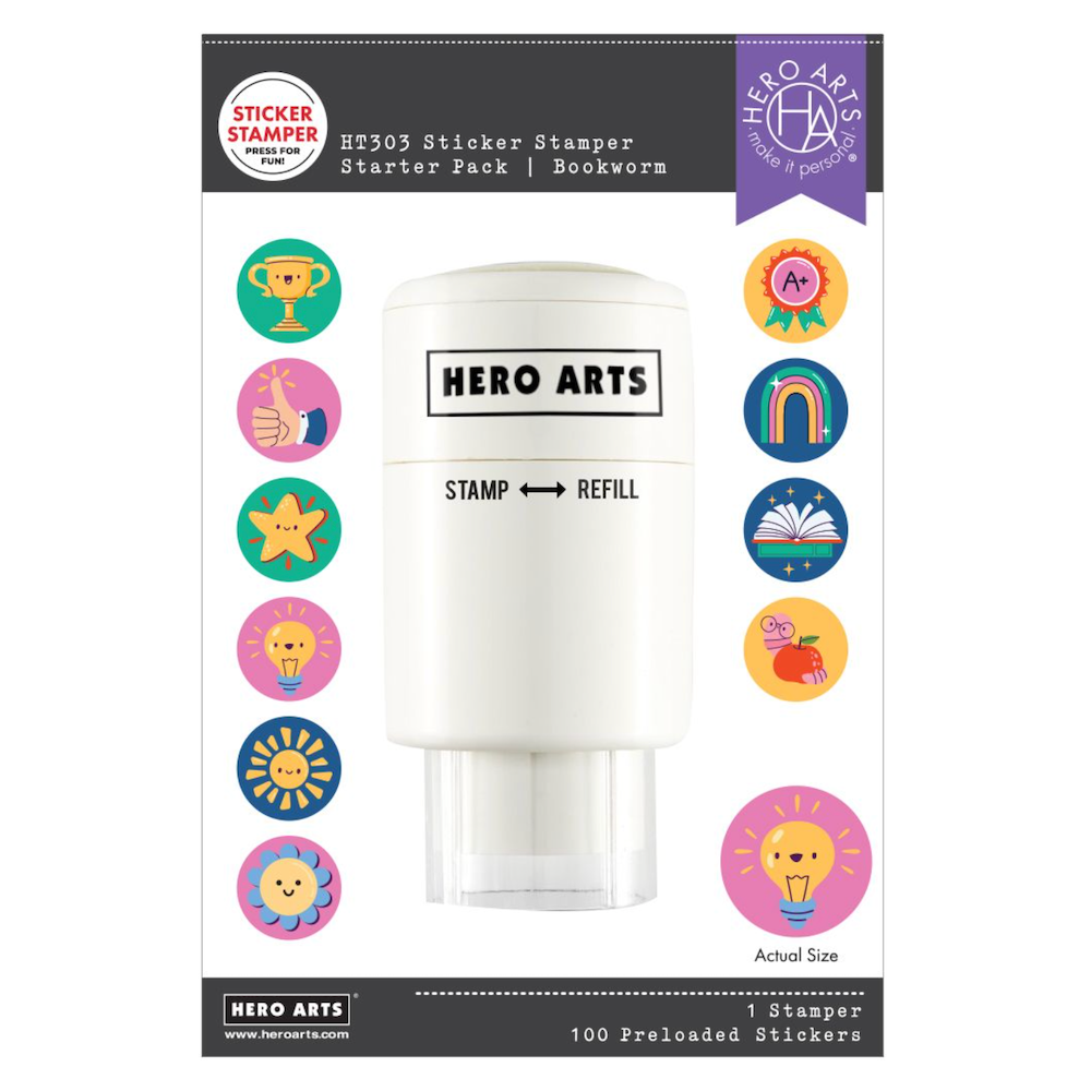 Hero Arts Bookworm Sticker Stamper Starter Pack ht303