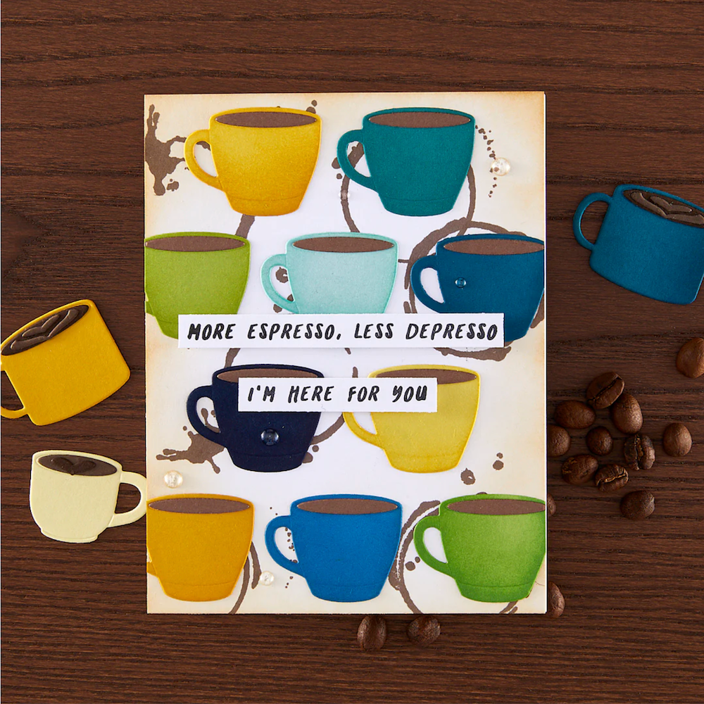 Hero Arts Bring Coffee Clear Stamp Set cm805 espresso