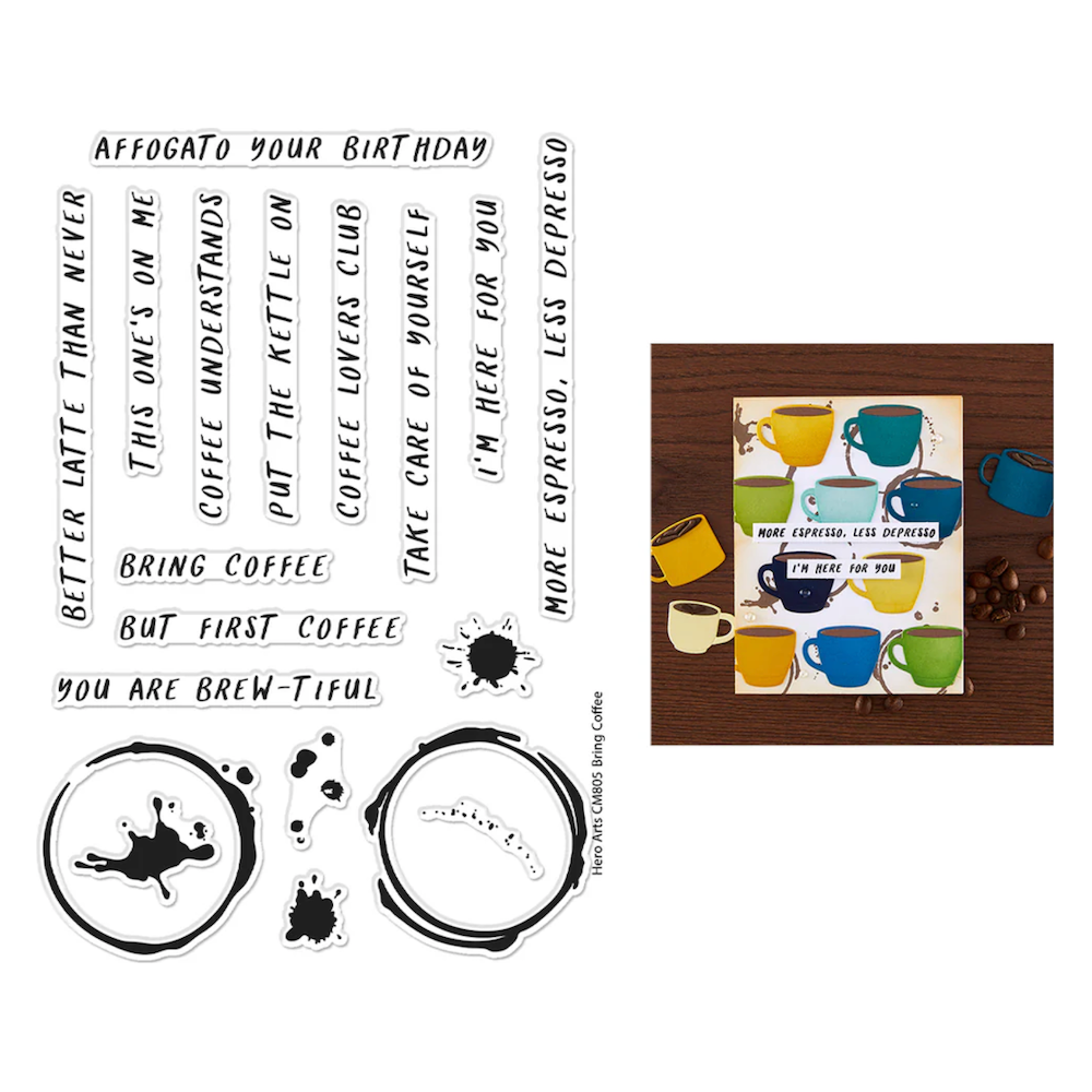Hero Arts Bring Coffee Clear Stamp Set cm805 product