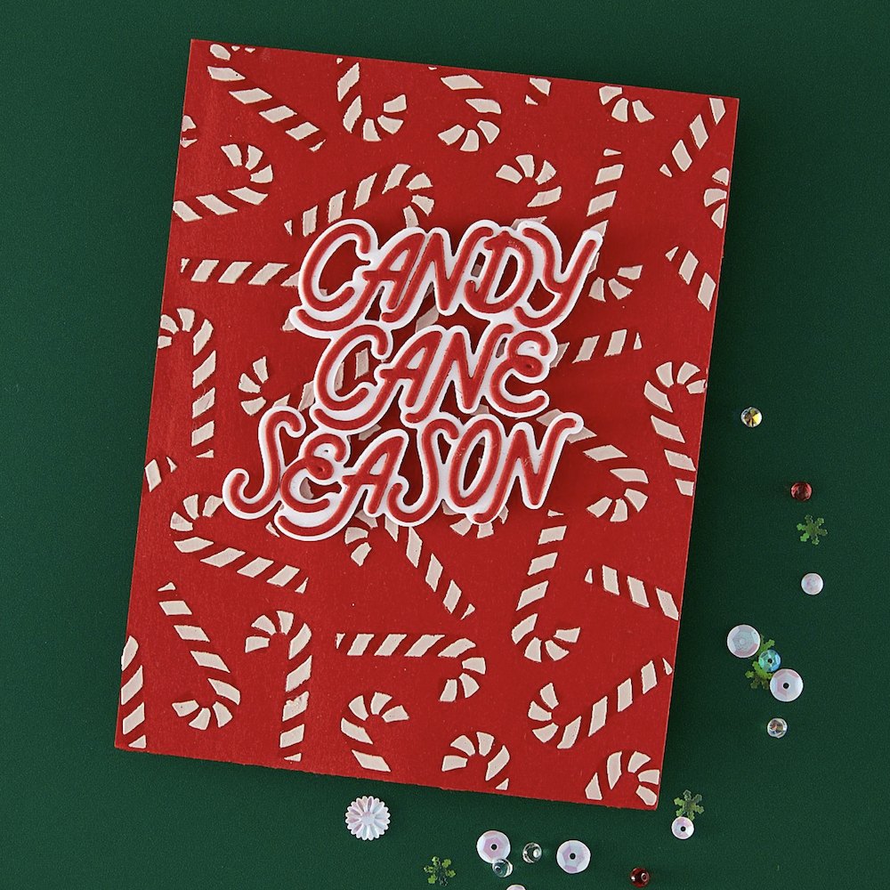 Hero Arts Candy Cane Season Etched Die Set df254 red