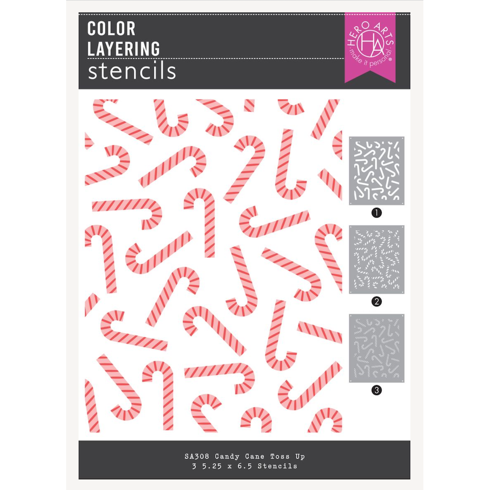 Hero Arts Candy Cane Toss Up Stencil Set sa308