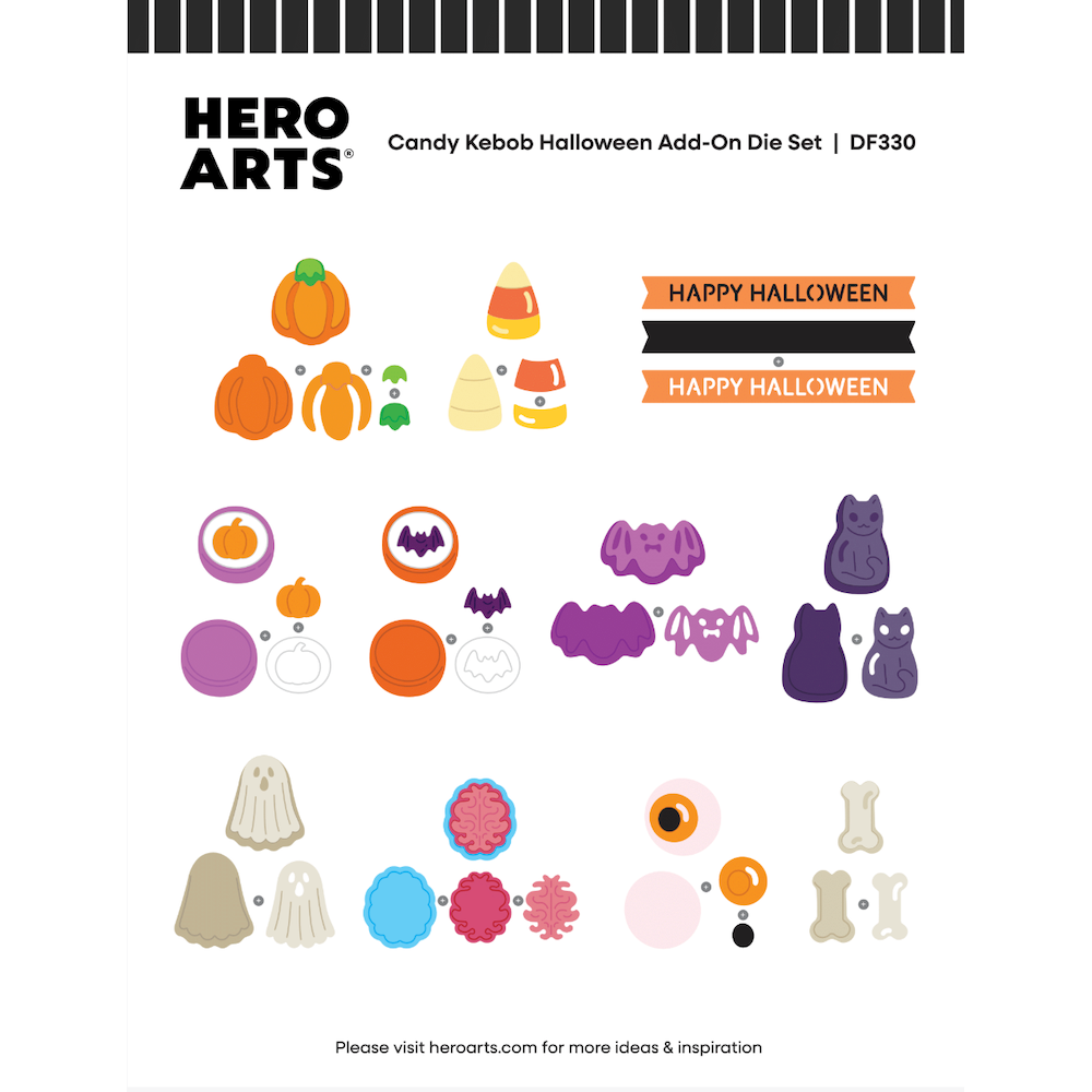 Hero Arts Candy Kebob Halloween Add On Die Set df330 assembly