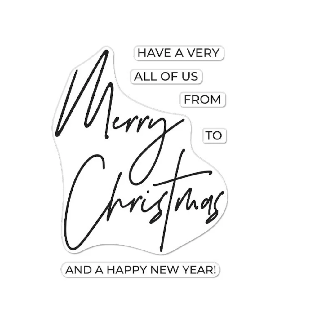Hero Arts Clear Stamps MERRY CHRISTMAS GREETINGS CM644
