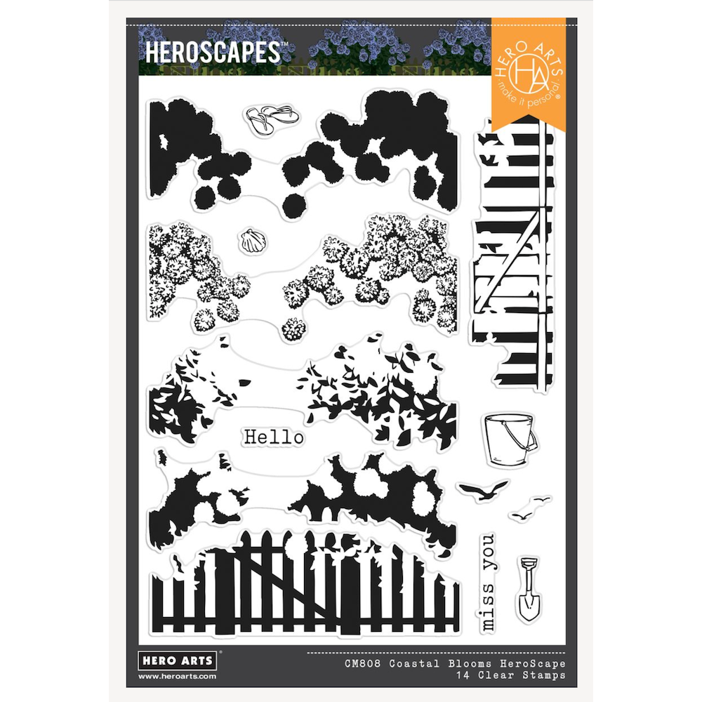 Hero Arts Coastal Blooms HeroScape Clear Stamp Set cm808