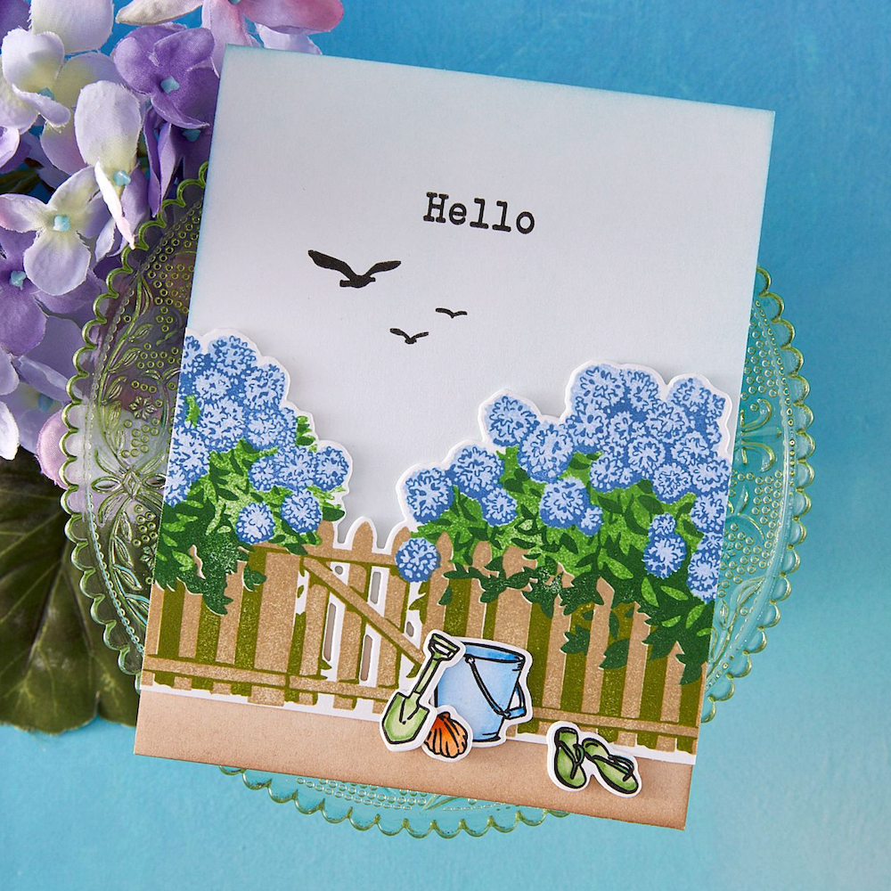 Hero Arts Coastal Blooms HeroScape Clear Stamp Set cm808 hello